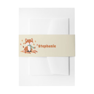 Fall Fox Woodland Birthday Invitation Belly Band
