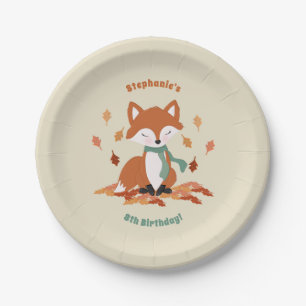 Fall Fox Woodland Birthday Paper Plate