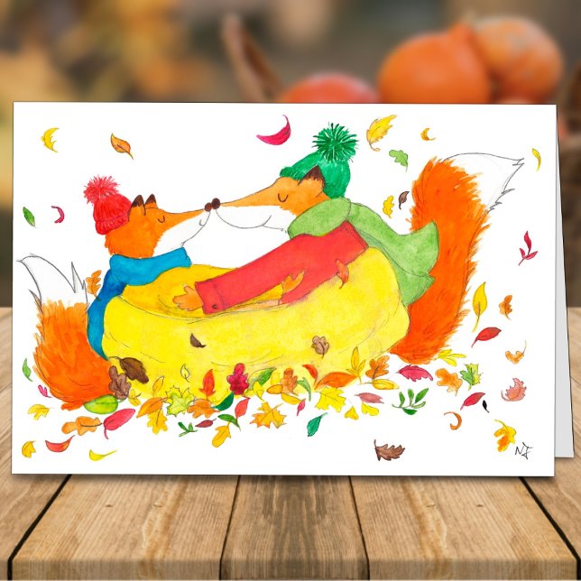 Fall foxes greeting card by Nicole Janes (Creator Uploaded)
