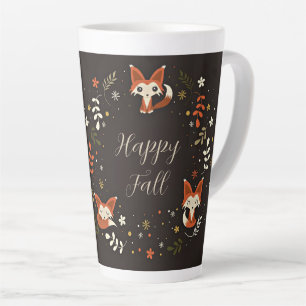 Fall Foxes with customisable text Latte Mug
