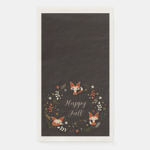 Fall Foxes with customisable text  Napkin