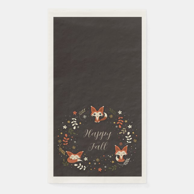Fall Foxes with customisable text  Napkin (Front)