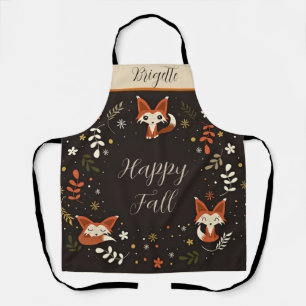 Fall Foxes with customisable text personalised Apron