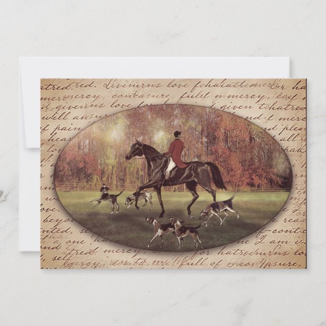 Fall foxhunt with calligraphy card (Front)