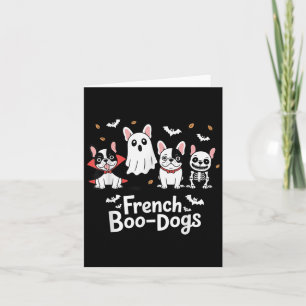 Fall French Bulldog Halloween French Boo Dogs Funn Card