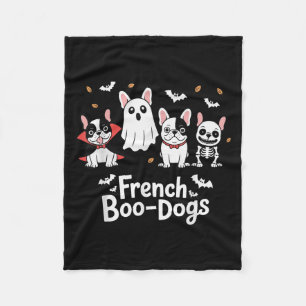 Fall French Bulldog Halloween French Boo Dogs Funn Fleece Blanket