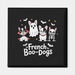 Fall French Bulldog Halloween French Boo Dogs Funn Magnet