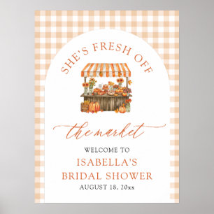 Fall Fresh Off the Market Bridal Shower Welcome Poster