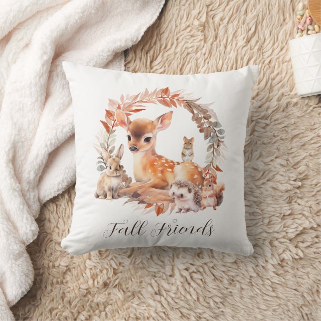 Fall Friends Throw Pillow (Blanket)