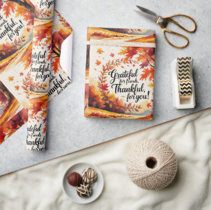 Fall friendsgiving wrapping paper