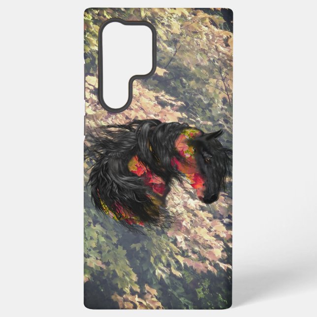 Fall Friesian Horse Samsung/ IPhone Samsung Galaxy S22 Ultra Case (Back)