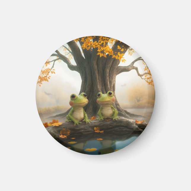 Fall Frogs Magnet (Front)