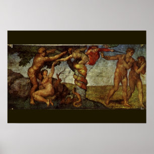 Fall from the Garden of Eden by Michelangelo Poster