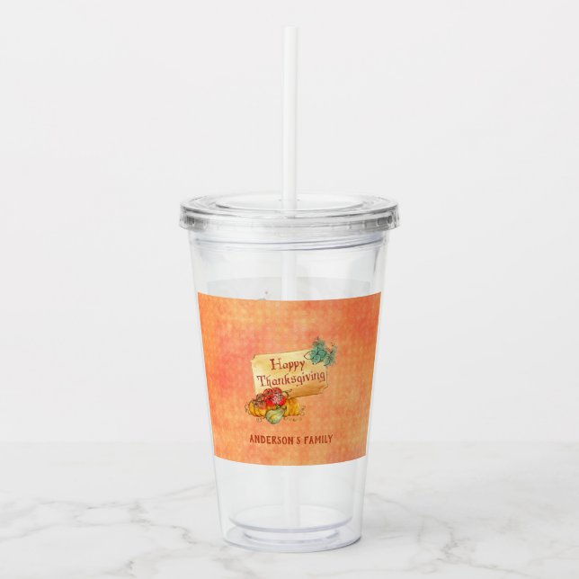 Fall Fruits Acrylic Tumbler (Front)