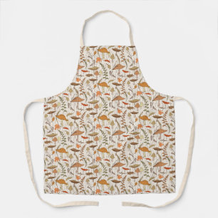 Fall Fungi and Leaves - seamless pattern. Apron