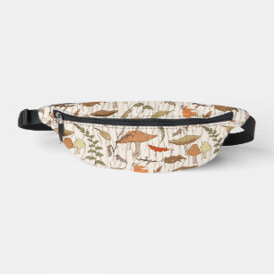 Fall Fungi and Leaves - seamless pattern. Bum Bags