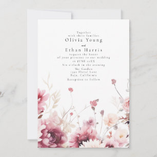 Fall Fuschia Wedding Invitation