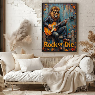 Fall Fusion: Lion's Grunge Anthem Poster