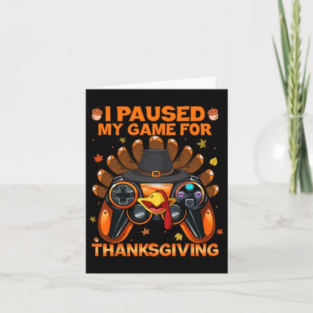 Fall Gaming Controller Turkey Funny Boy Kids  Card (Front)