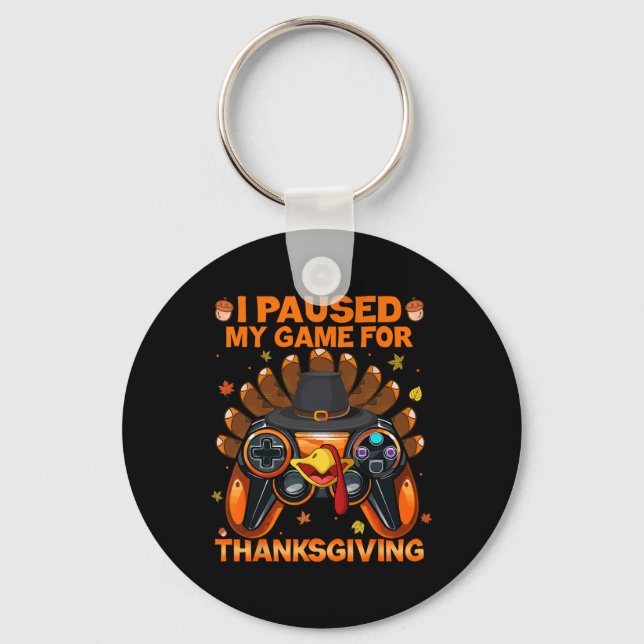 Fall Gaming Controller Turkey Funny Boy Kids  Key Ring (Front)