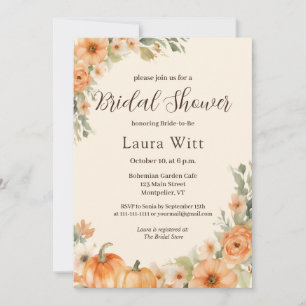 Fall Garden Elegant Floral Bridal Shower  Invitation