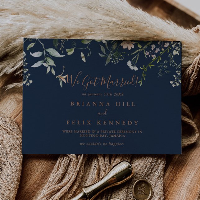 Fall Garden Wildflower Minimalist Elopement Announcement (Creator Uploaded)