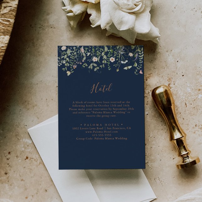 Fall Garden Wildflower Minimalist Hotel Enclosure Card (Creator Uploaded)