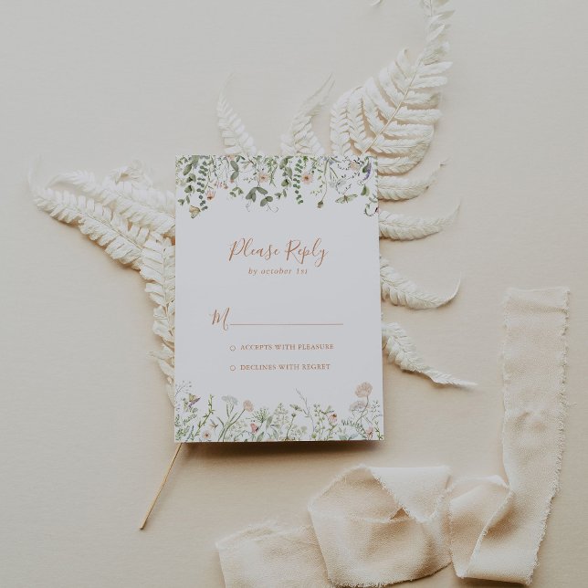 Fall Garden Wildflower Minimalist RSVP Card (Creator Uploaded)