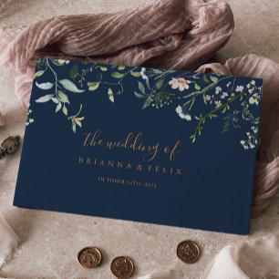 Fall Garden Wildflower Minimalist Wedding Guest Book