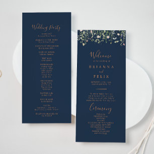 Fall Garden Wildflower Minimalist Wedding Program