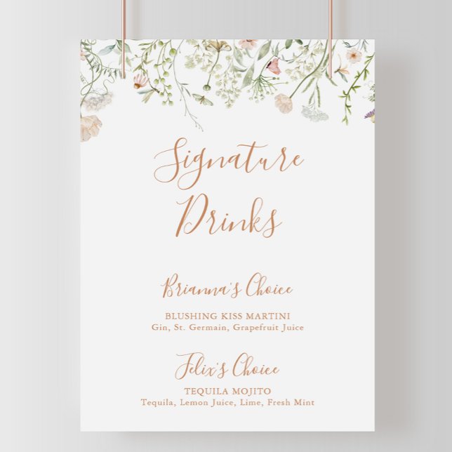 Fall Garden Wildflower Signature Drinks Sign (Creator Uploaded)