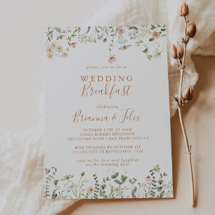 Fall Garden Wildflower Wedding Breakfast Invitation