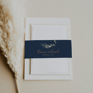 Fall Garden Wildflower Wedding  Invitation Belly Band