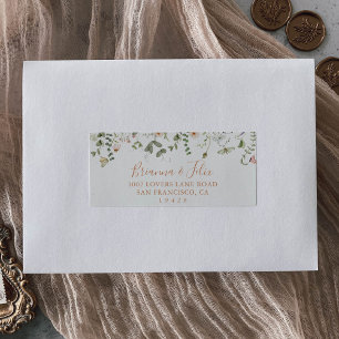 Fall Garden Wildflower Wedding RSVP Address Label