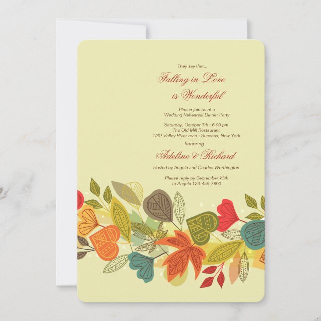 Fall Garland Invitation (Front)