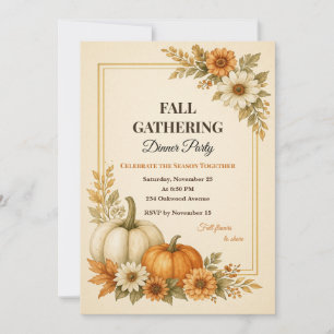 Fall Gathering Dinner Party Invitation