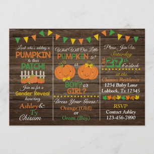 Fall Gender Reveal Invitation