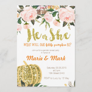 Fall Gender Reveal Invitation