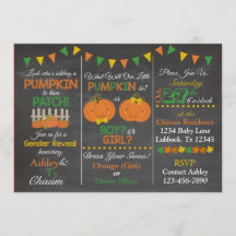 Fall Gender Reveal Invitation