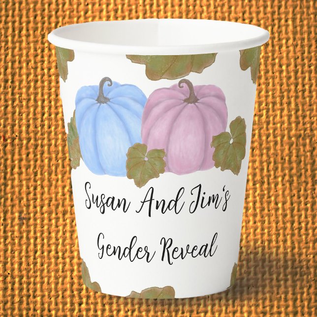 Fall Gender Reveal Little Pumpkin Theme  Paper Cups (Creator Uploaded)