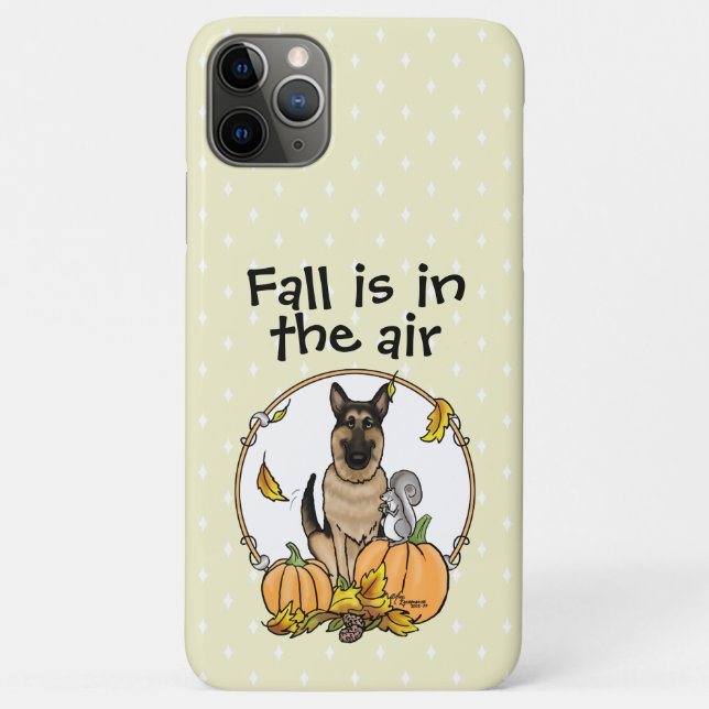 Fall German Shepherd Dog (black tan) Pumpkins Cute Case-Mate iPhone Case (Back)