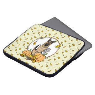 Fall German Shepherd Dog (black tan) Pumpkins Cute Laptop Sleeve