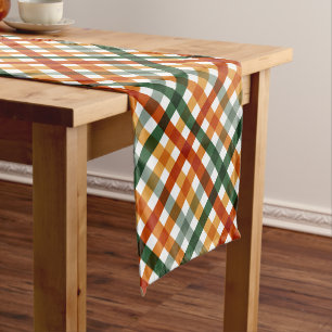 Fall Gingham Autumn Short Table Runner