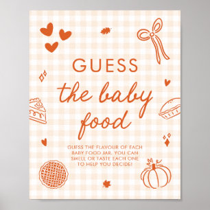 Fall Gingham Cutie Pie Guess the Baby Food Game Poster