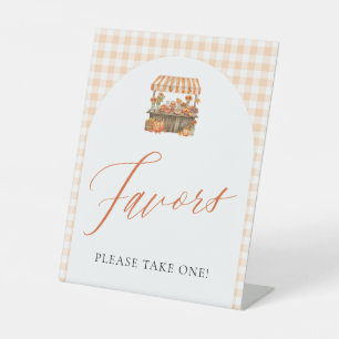 Fall Gingham Fresh Off The Market Favours Pedestal Sign
