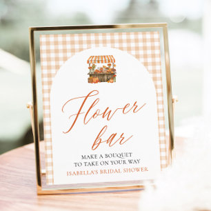 Fall Gingham Fresh Off The Market Flower Bar Poster
