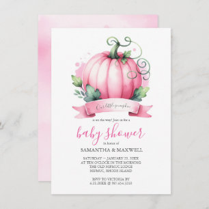 Fall Girl Baby Shower Invitations Little Pumpkin