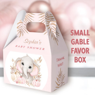 Fall Girl Pink Baby Shower Small Gable Favour Box