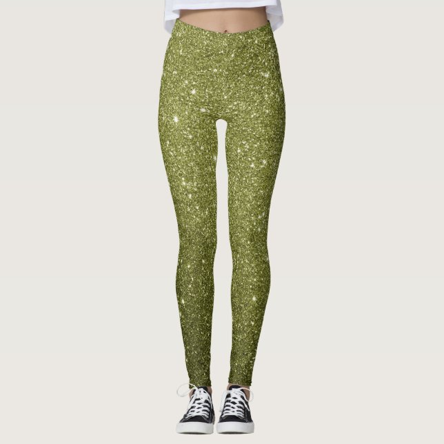 Fall Glitter All-Over-Print Leggings (Front)