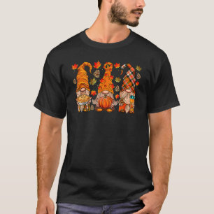 Fall Gnome Autumn Leaves Thanksgiving Gnome Match T-Shirt